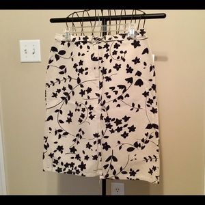 Flower print cotton pencil skirt.